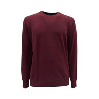 La Martina La Martina, Round-neck Knitwear, male, Red, Size: XL Knitted Jumper