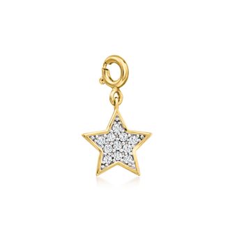 Ross-Simons Diamond Star Charm in 18kt Gold Over Sterling