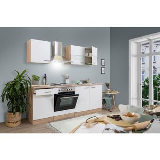 Respekta Cucina blocco cucina blocco cucina componibile rovere bianco Merle 210 cm Respecta