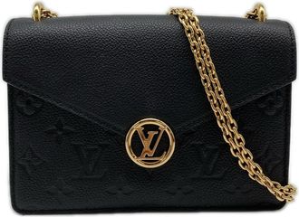 Louis Vuitton Black Leather Chain/Shoulder Wallet (Pre-Owned)