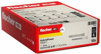 Fischer 50 X Hybridpower T, Tacos Alargados De Nailon Y Acero Con Tornillo Avellanado Plano Torx, Seguro Como Un Anclaje Met&aacute;lico Y F&aacute;cil De Instalar Como Un 