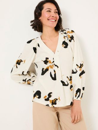 Fat Face FatFace Channon Multi Floral Placement V-Neck Blouse