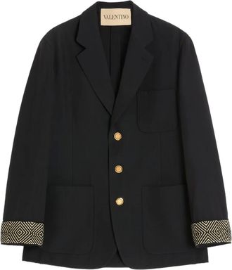 Valentino Garavani Blazer monopetto con effetto jacquard - Nero