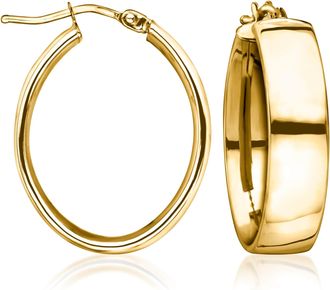 Ross-Simons Italian 14kt Yellow Gold Oval Hoop Earrings