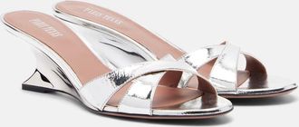 PARIS TEXAS Nina 50 metallic leather wedges
