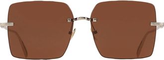 Ferragamo Brown Square Ladies Sunglasses SF311S 745 60