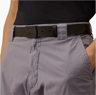 C.P. Company Mens Leather Logo Buckle Belt - Black - Size: 90CM