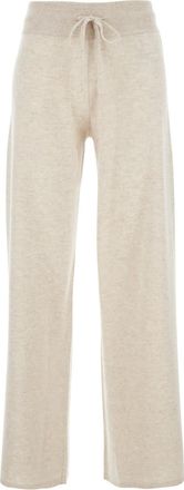 Lisa Yang sofi White Pants With Elastic Drawstring Waist In Cashmere Woman