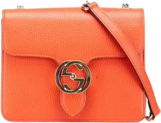Gucci Pre-owned Cross Body Bags, female, Orange, Size: ONE SIZE Pre-owned Vintage Cross Body Bag