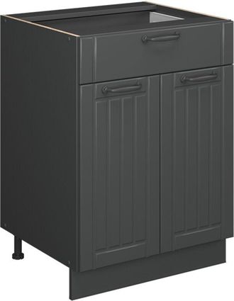 Vicco Mueble Bajo De Cocina Fame-line, Gris Oscuro, 60 Cm Con Caj&oacute;n, Et Roble, Vicco
