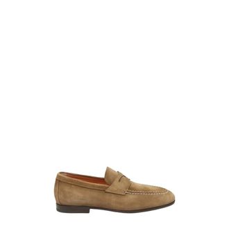 Santoni Mocasines de piel contempor&aacute;neos - Shoes - Hombre - Marr&oacute;n - 41 1/2 EU