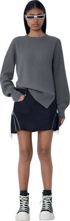 Rick Owens Rokken, Dames, Zwart, XS, Denim, Bolan Banana Skirt