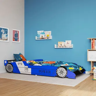 vidaXL Vidaxl Letto Bambini Auto Da Corsa 90x200 Cm Blu