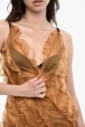 Dsquared2 Abito in Nylon Trasparente Drappeggiato Dsquared2