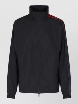 Yohji Yamamoto high collar jacket contrast stripe detail