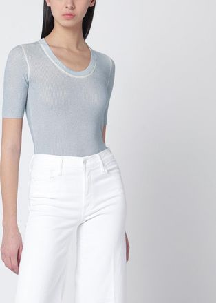 Chlo&eacute; Blue-grey wool-blend knit top