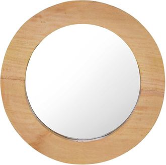 vidaXL Espejo De Pared Redondo Teca 40 Cm Vidaxl