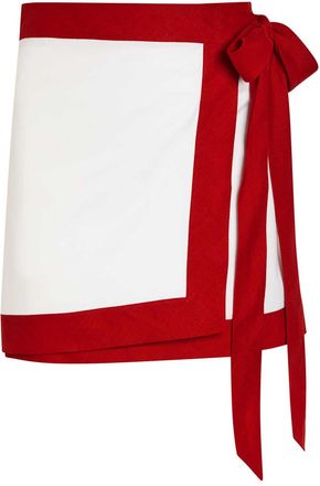 Liberowe Contrasting-trim Woven Mini Wrap Skirt - White - S (UK8-10 / S)