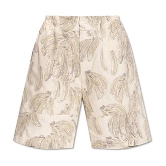 Jacquemus Shorts met patroon - Dames - Korte Broeken - Beige - 2XS - Katoen - Korte Broeken