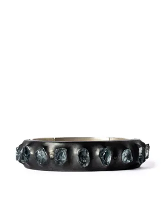 Parts Of Four Sistema aquamarine-embellished bracelet - unisex - Sterling Silver/Aquamarine/Oxidised Sterling Silver - S - Metallic
