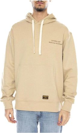 CAT Hooded Sweatshirt - Heren - Hoodies - Beige - M - Hoodies & sweatvesten