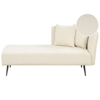 Beliani Beliani - Chaise Longue Estilo Moderno Derecho Con Cojines Patas De Metal Div&aacute;n Blanco Riom