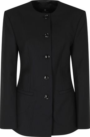Anine Bing Huda Black Single-Breasted Tailored Blazer