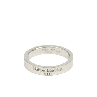 Maison Margiela Accessoires, Heren, Grijs, XL, Logo Reference Ring 4 mm