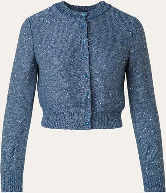 Akris Knit Sequin Button-Front Cardigan