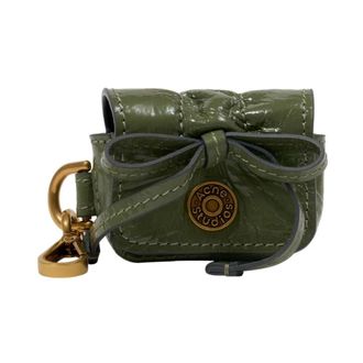 Acne Studios Keyrings, unisex, Green, Size: ONE SIZE Multipocket Crinkled Patent Bag