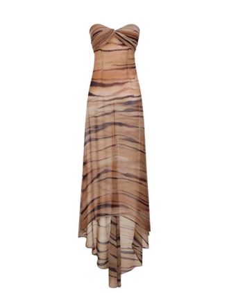 Elisabetta Franchi Red Carpet Chiffon Off Shoulder Dress