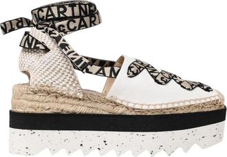 Stella McCartney Platform Lace Up Espadrilles - Dames - Sleehakken - Beige - 40 EU - Schoenen