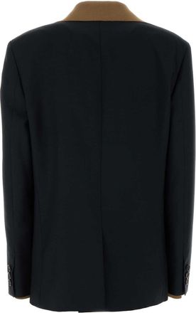Miu Miu Womens Mohair-Blend Oversize Blazer Black Virgin Wool Blazers