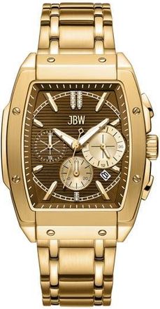 JBW Echelon Diamond Bracelet Strap Chronograph Watch, 41mm x 12mm in 18K Gold/Brown at Nordstrom Rack