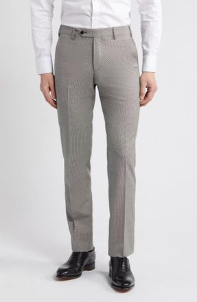 Zanella Parker Classic Wool Sharkskin Dress Pants in Light Grey at Nordstrom, Size 32