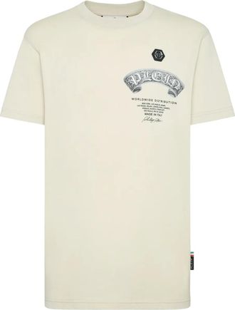 Philipp Plein T-shirt Skull con stampa - 06 beige
