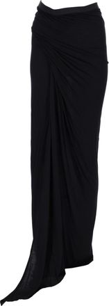 Rick Owens Black Solid Maxi Skirt