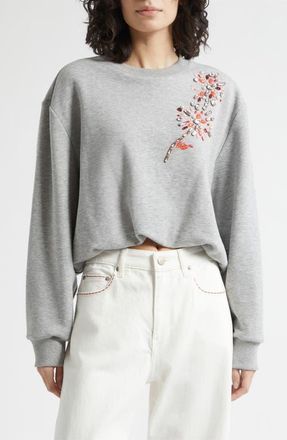 Cinq &agrave; Sept Twilight Spark Davini Sweatshirt in Heather Grey at Nordstrom, Size Xx-Small