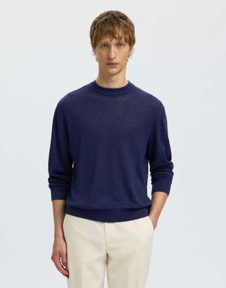 Selected Camicia a maniche lunghe color ocean cavern-Blu