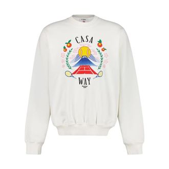 Casablanca Casa Way Mountain Sweatshirt - Heren - Sweatshirts - Wit - XL - Katoen - Hoodies & sweatvesten