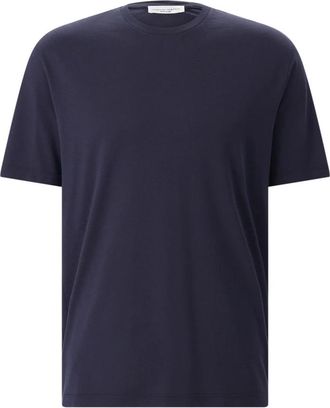Roberto Collina T-shirt met ronde hals - Heren - T-shirts - Blauw - 3XL - Katoen - Tops