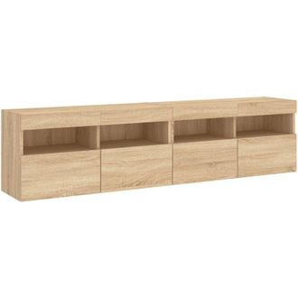 vidaXL Vidaxl - Muebles De Tv De Pared Luces Led 2 Uds Roble Sonoma 80x30x40 Cm