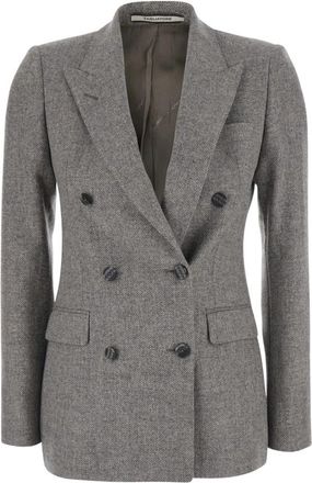 Tagliatore Resca Double-Breasted Jacket - Dames - Blazers - Grijs - S - Wol - Jassen