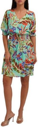 Sunny Leigh Elbow Length Sleeve Fit and Flare Dress in Tropical Day Dream at Nordstrom Rack, Size X-Large