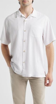 Tommy Bahama Botanic Loom Coastal Ease IslandZone Camp Shirt in White at Nordstrom, Size Xxx-Large