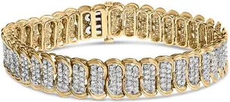 House of Brilliance 10K Yellow Gold 4.0 Cttw Diamond S-Link Bracelet at Nordstrom