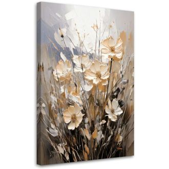 Artgeist Artgeist - Quadro su tela, Fiori Acquerello Beige Natura Minimalismo - 70x100