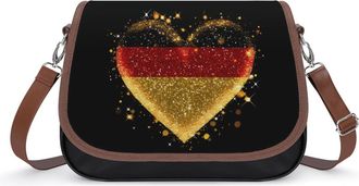 Generic Glitter German Flag Fashion Womens Crossbody Bags Novelty Handbag Shoulder Bag Purse