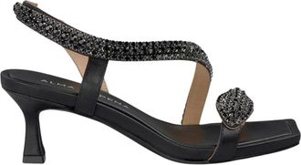 Alma En Pena Mini slangenhak sandaal - Dames - Sandalen met hakken - Zwart - 39 EU - Schoenen
