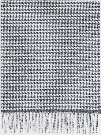 PIACENZA 1733 Mens Silk and Cashmere Twist Houndstooth Scarf